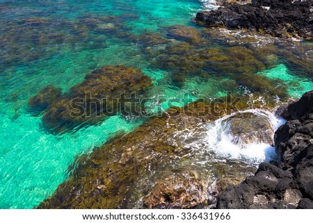 LY SON ISLAND-QUANG NGAI-VIETNAM. APRIL 26,2014. A view of beautiful clear water in LY SON ISLAND - QUANG NGAI-VIETNAM