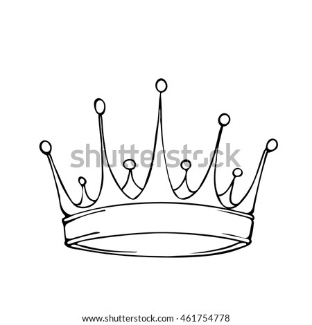 Golden King Crown Hand Drawn Vector Stock Vector 461754778 - Shutterstock