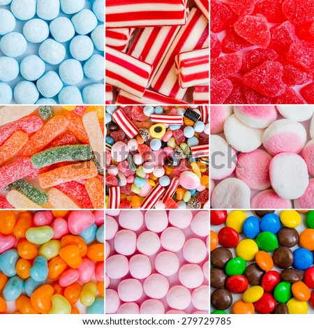 Photo Collage Colorful Candies Jellies Stock Photo 279729785 - Shutterstock