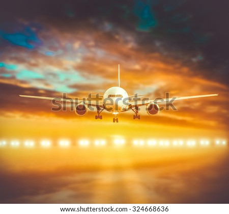 Perspective View Jet Airliner Flight Bokeh Stock Photo 186964970 ...