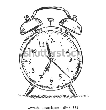Vector Sketch Illustration Alarm Clock Stock Vector ...
