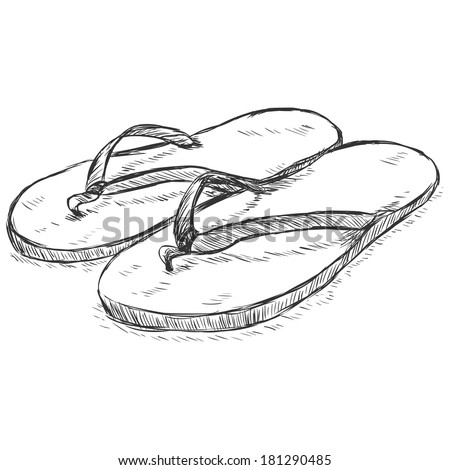 Vector Sketch Slippers Stock Vector 181290485 - Shutterstock