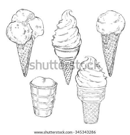 Zentangle Ice Cream Set Coloring Book Stock Vector 363812960 - Shutterstock