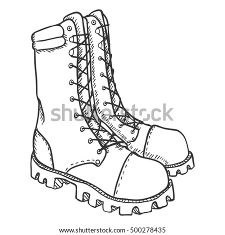 Vector Sketch Illustration High Leather Army Stock Vector 500278435 ...