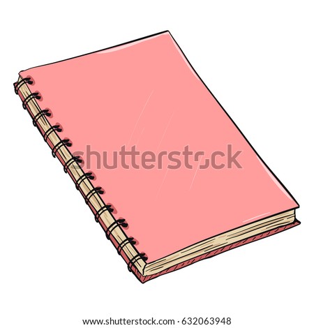 Vector Single Cartoon Pink Spiral Notebook Stock Vector ...