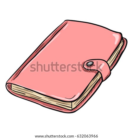 Vector Single Cartoon Brown Leather Open Stock Vector 578851060 ...