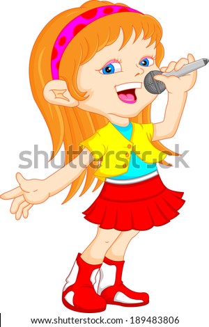 Little Girl Singing Stock Vectors & Vector Clip Art | Shutterstock