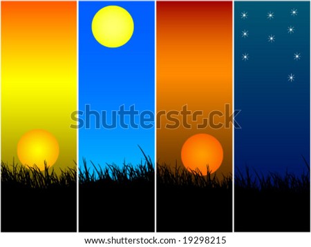 Sunrise Noon Sunset Midnight Vectorjpeg Available Stock Vector 11063668 ...