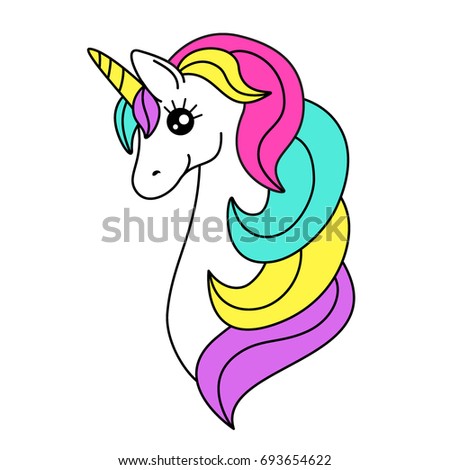 Cute Childish Cartoon Character Magic Rainbow Stock Illustration ...