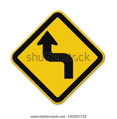 Curves Ahead Traffic Sign Stock Illustration 140301718 - Shutterstock