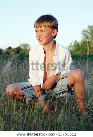 Young Boy His Button Shirt Open Stock Photo 15795235 - Shutterstock
