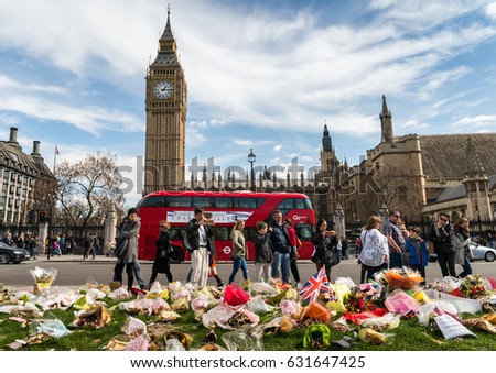 London, UK. 11th Apr, 2017. Following the terrorist attack in London on March 22nd, 2017, authorities have installed special security equipment on Westminster Bridge and surrounding areas