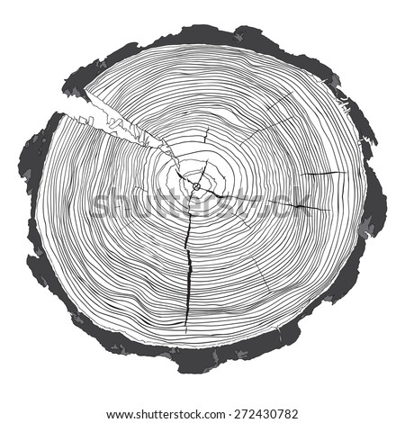 Simple Vector Tree Trunk Cut Stock Vector 200045492 - Shutterstock