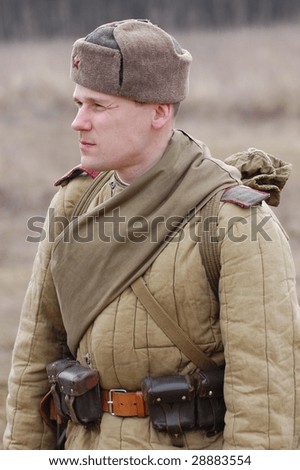 Person Historical Soviet Uniform He Participates Stock Photo 28883551 ...