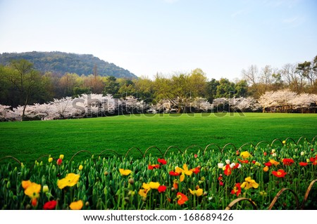 Garden By The Bay Meadow oil painting landscape meadow daisies nature stock illustration Garden By The Bay Meadow oil painting landscape meadow daisies nature stock illustration