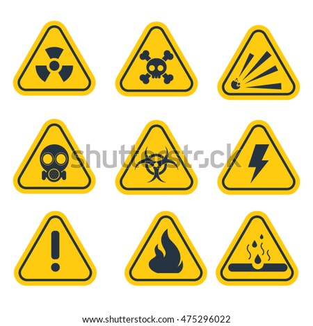 Warning Signs Symbols Danger Poison Skull Stock Vector 58596613 ...