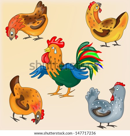 Vector Illustration Cute Funny Birds Flying Stock Vector 63857914 ...