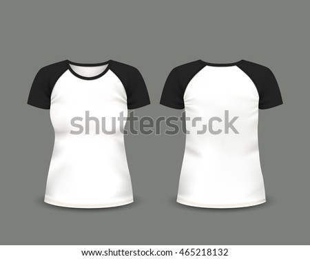 Download Womens Raglan Tshirt Black Short Sleeve Stock Vector ...