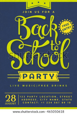 back school party invitation flyer hand stock vector 2018 2018 back to school flyer