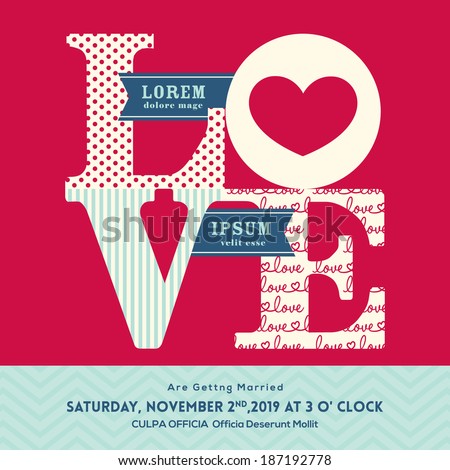 Love Word Wedding Invitation Design Template Love Word Wedding Invitation Design Template