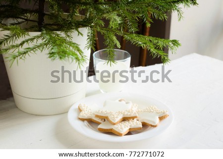 traditional christmas treats glass milk santa stock photo royalty traditional christmas treats