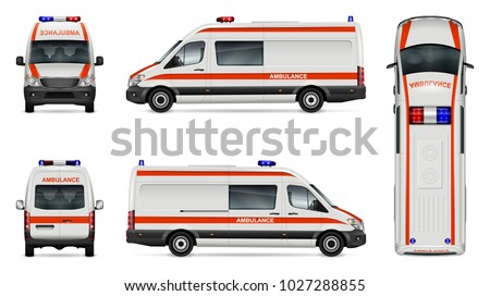 Download Ambulance Car Vector Mockup Isolated Template Vector de stock1027288855: Shutterstock