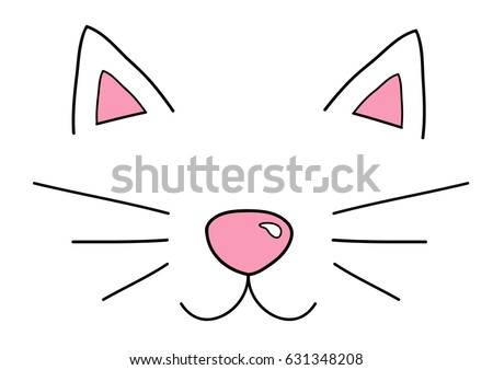 Download Cute Cat Head Vector Illustration Doodle Stock Vector ...
