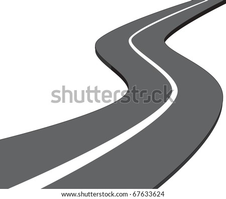 Road Dividing Strip Receding Into Distance Stock Vector 75181636 ...