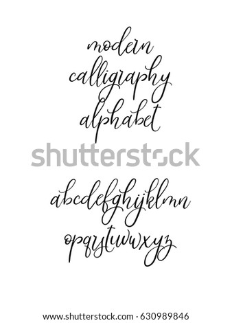 Hand Lettering Alphabet Modern Calligraphy Font Stock Vector 584740024 ...