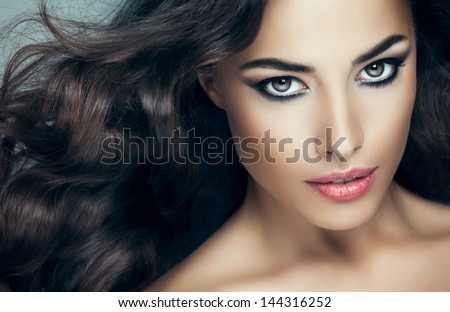 Beauty portrait of a sensual Caucasian woman.
