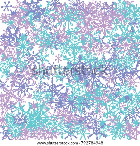 winter background with doodle snowflakes blue christmas decoration cute vector pattern for card - Frosty Blue Christmas Decorations winter background with doodle snowflakes blue christmas decoration cute vector pattern for card - Frosty Blue Christmas Decorations