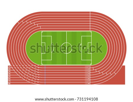 Cartoon Running Track Stadium Competition Sport Stock Vector 731194108 ...