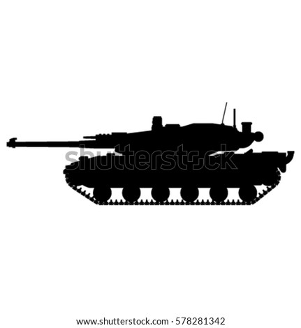 Tank Silhouette Military Equipment Icon Vector Stock Vector 618261305 ...