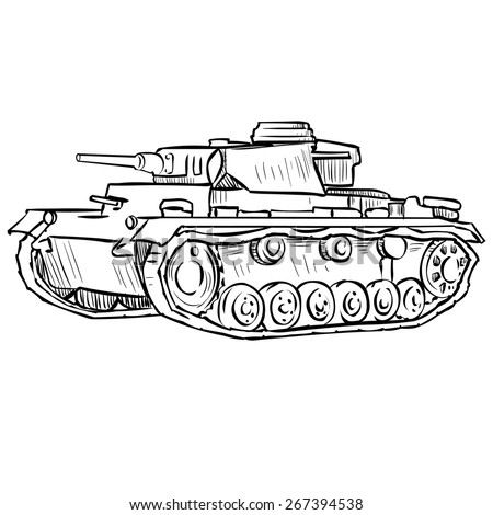 Ww2 German Medium Tank Hand Drawn Stock Vector 267394538 - Shutterstock