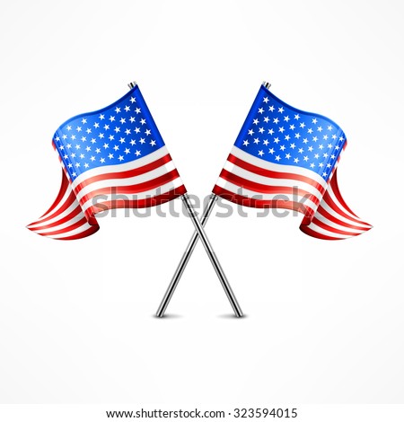 Download Two Crossed American Flag Isolated On Stock Vector ...