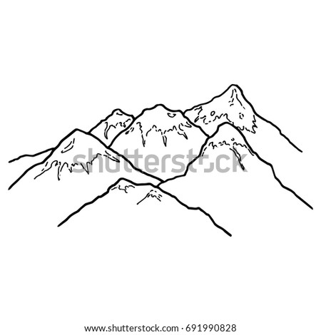 Mountains Snow Caps Mountain Range Vector Stock Vector 691990828 ...