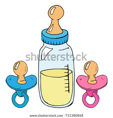 Download Pink Blue Baby Pacifiers Rings Baby Stock Vector 715380868 ...