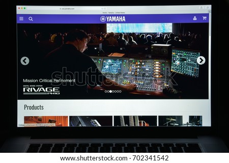 Milan, Italy - August 10, 2017: Yamaha website homepage. Yamaha logo visible.