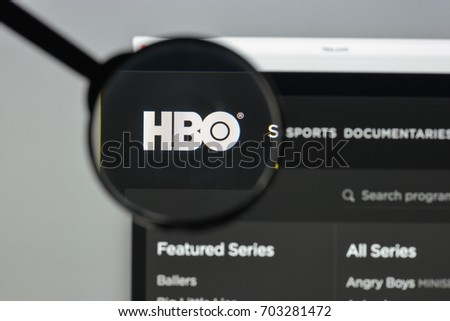 Milan, Italy - August 10, 2017: hbo.com website homepage. It is an American premium cable and satellite television network. hbo logo visible.