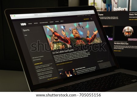 Milan, Italy - August 10, 2017: hbo.com website homepage. It is an American premium cable and satellite television network. hbo logo visible.