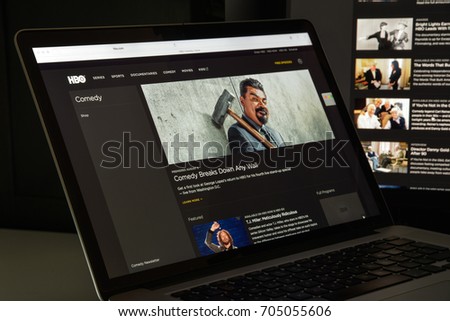Milan, Italy - August 10, 2017: hbo.com website homepage. It is an American premium cable and satellite television network. hbo logo visible.