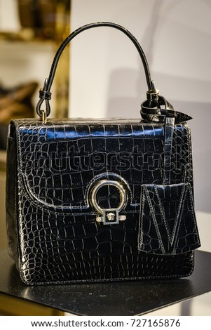 Milan, Italy - September 24, 2017: Versace store in Milan. Fashion week Versace shopping