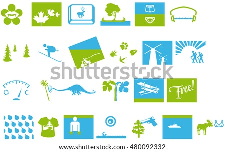 Set Nature Vector Icons Stock Vector 480092332 - Shutterstock