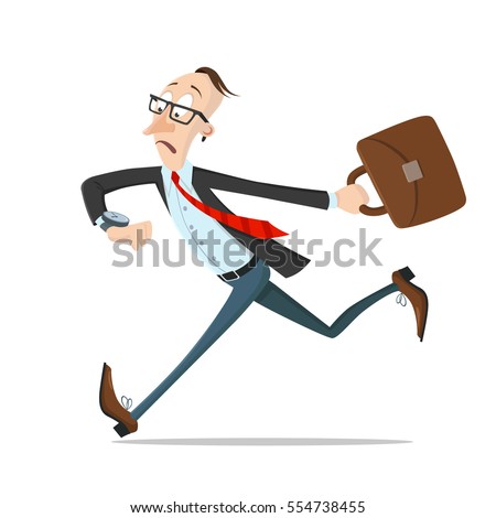 Man Hurry Work Vector Illustration Stock Vector 554738455 - Shutterstock