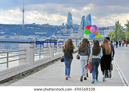 Baku Azerbaijan September 25 Undefined People Stock Foto ...