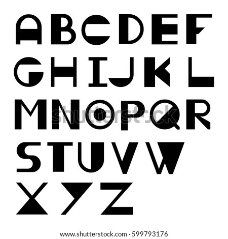 Vector Stencil Angular Font Alphabet Letters Stock Vector 229586422 ...