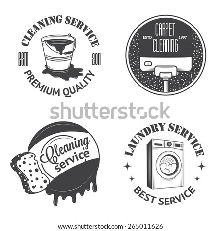 Set Vintage Laundry Emblems Labels Designed Stock Vector 186026213 ...