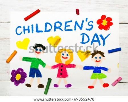colorful drawing childrens day card stock photo 693552478 children card