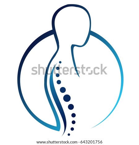 human with the spine in a circle. Medical logo. Spine surgery