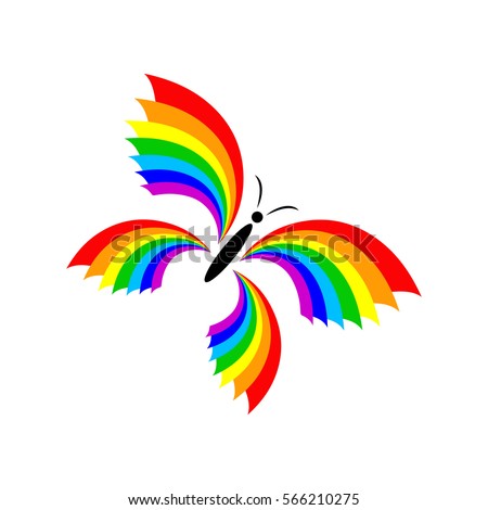 Download Rainbow Butterfly Isolated On White Vector Stock Vector ...